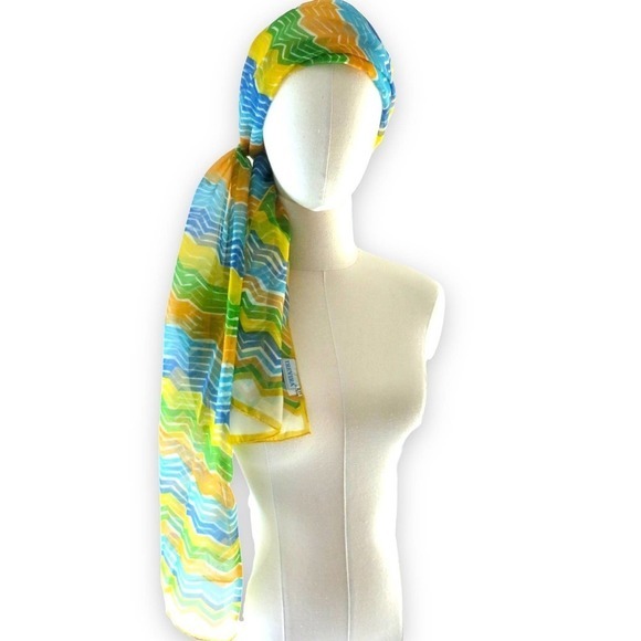 70s Vintage Vera Neumann Italian Chiffon Scarf‎ - Picture 2 of 12